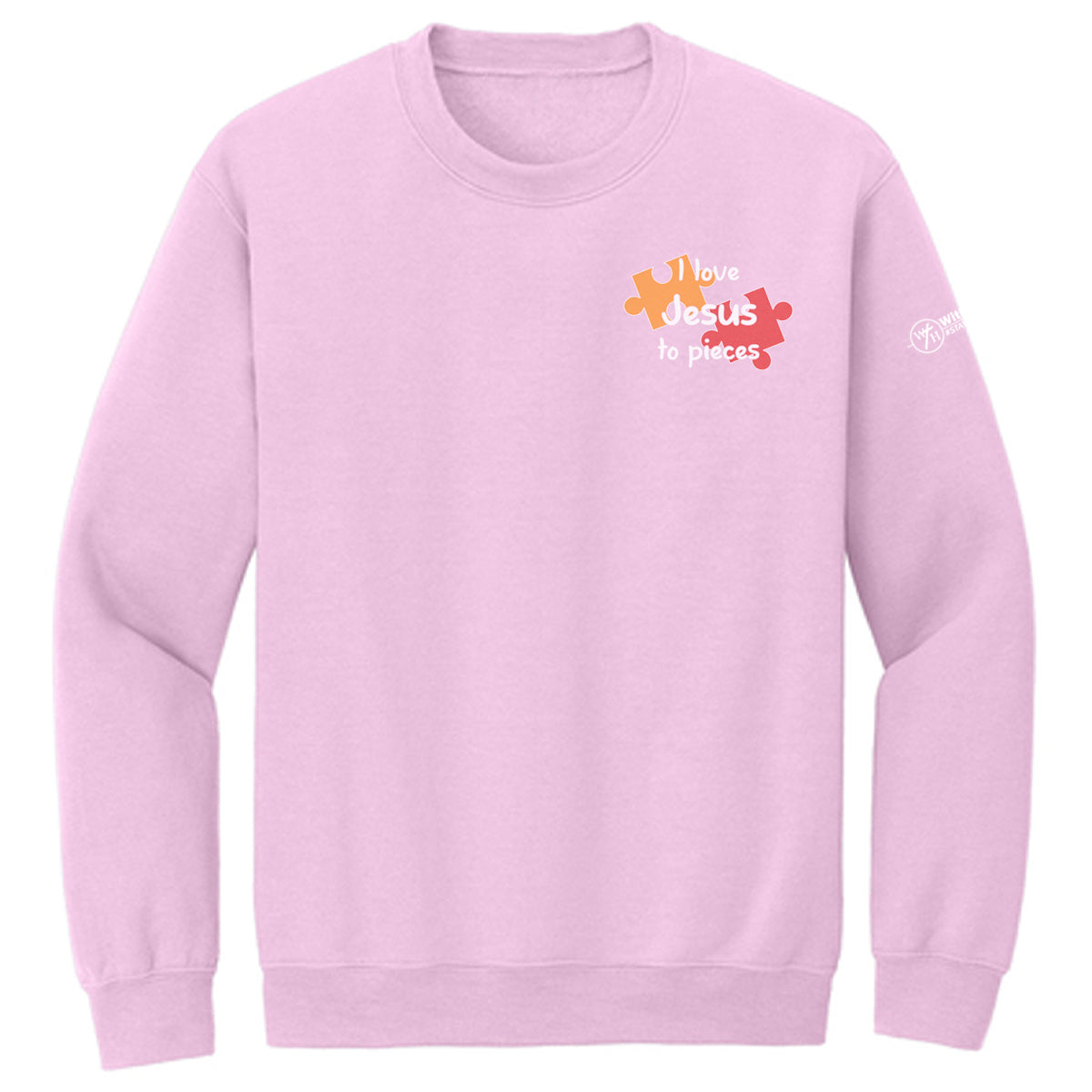 I love Jesus to pieces Adult Crewneck