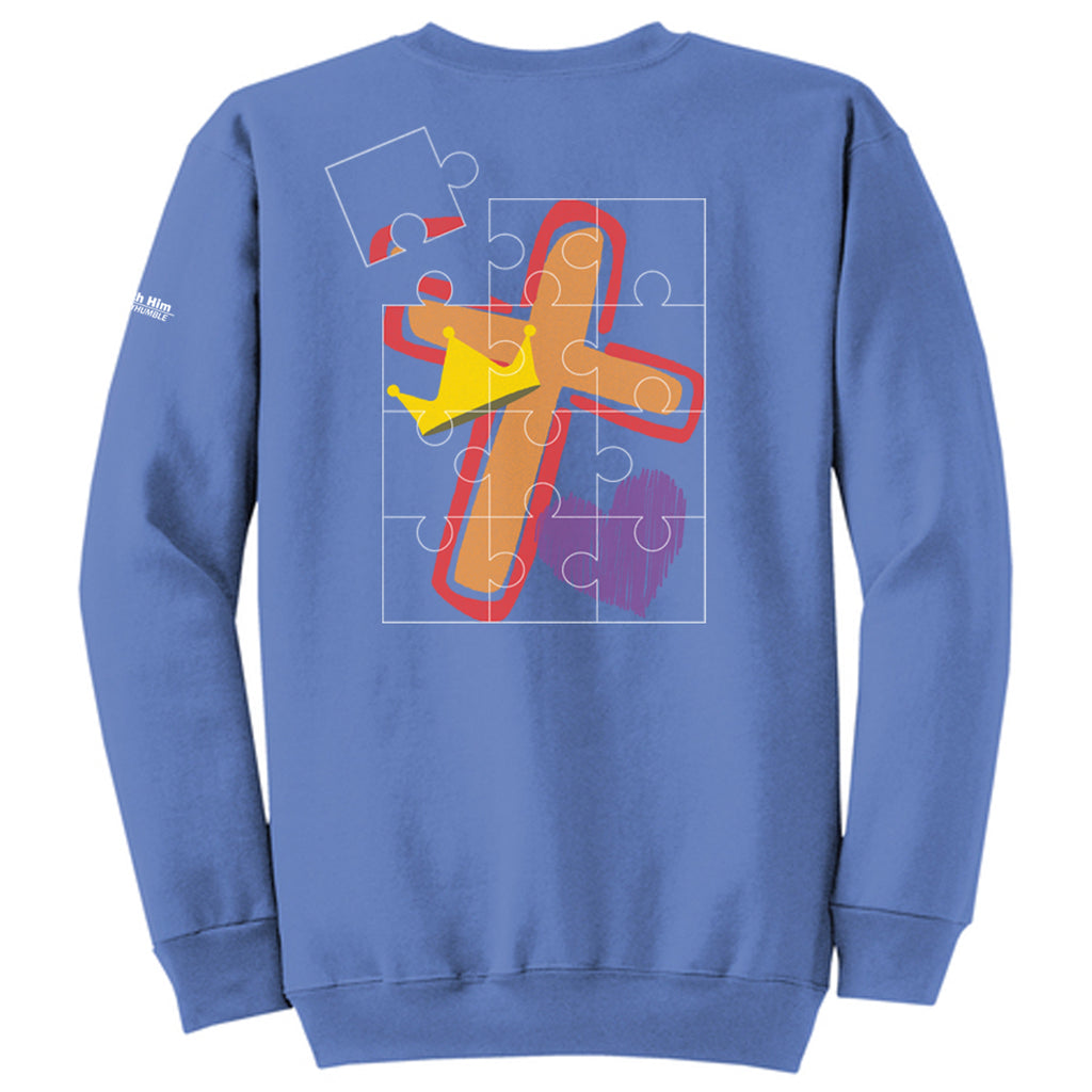 I love Jesus to pieces Adult Crewneck