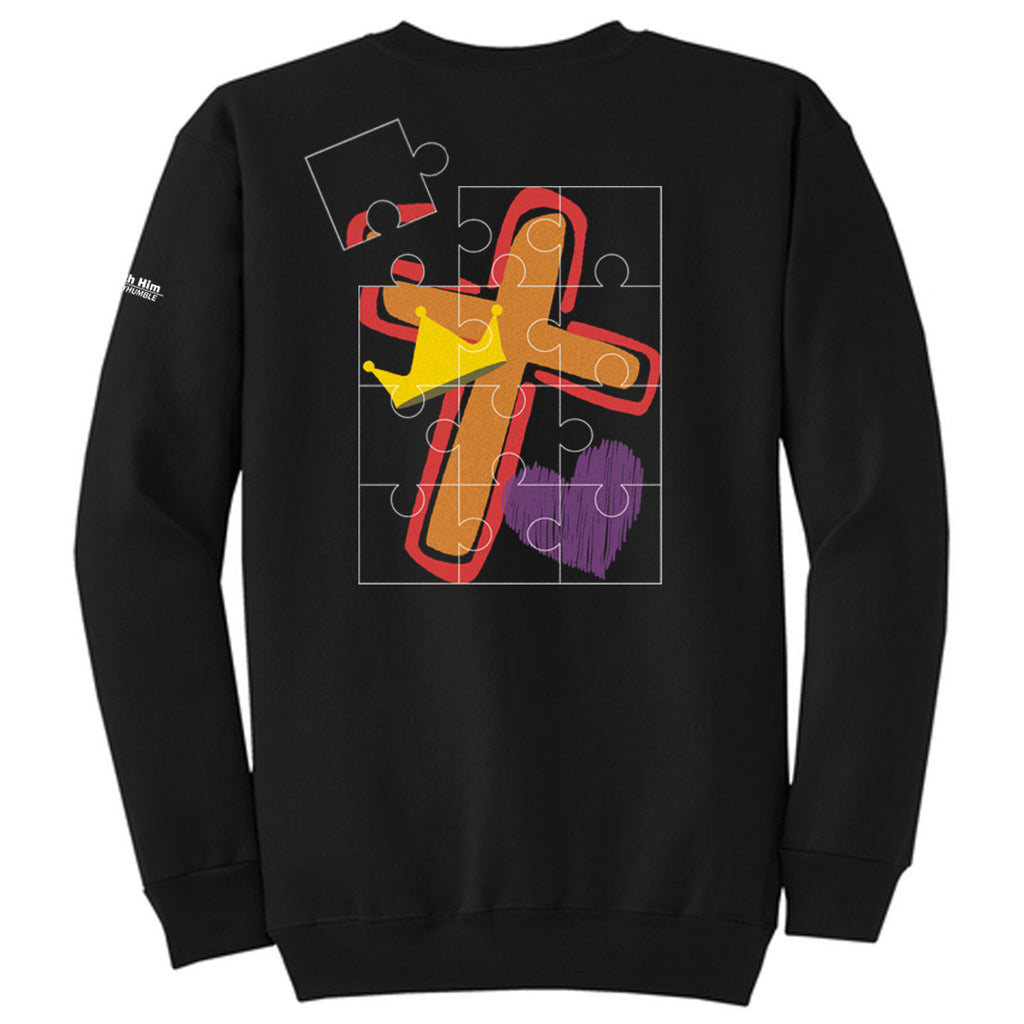 I love Jesus to pieces Adult Crewneck