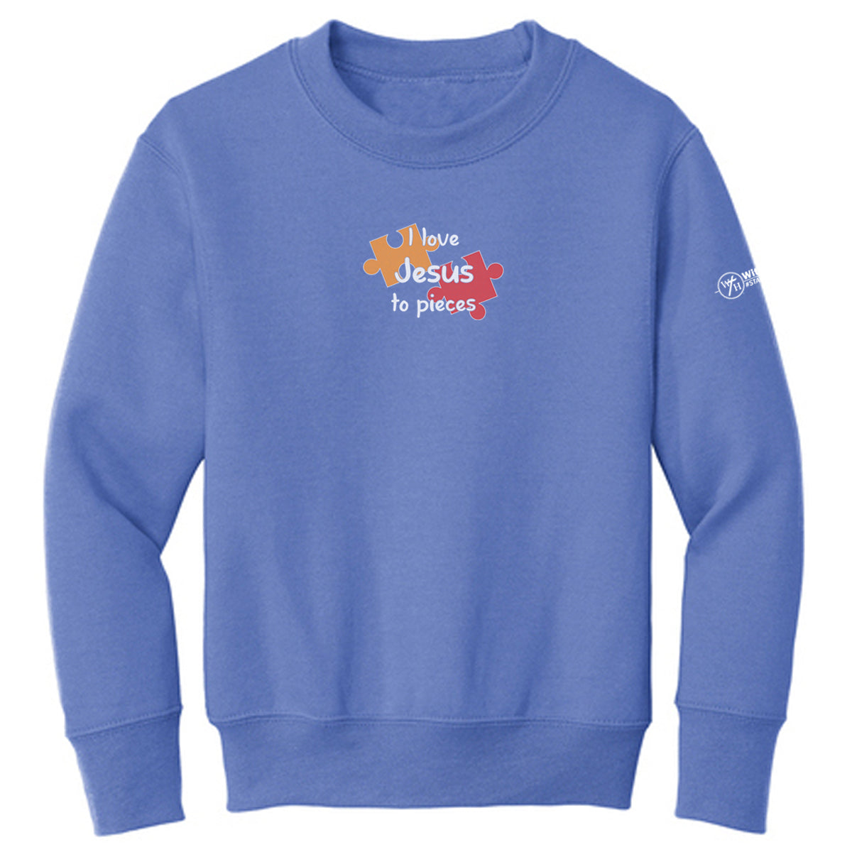 I love Jesus to pieces Youth Crewneck