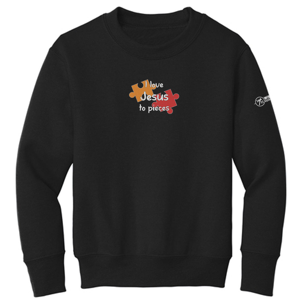 I love Jesus to pieces Youth Crewneck
